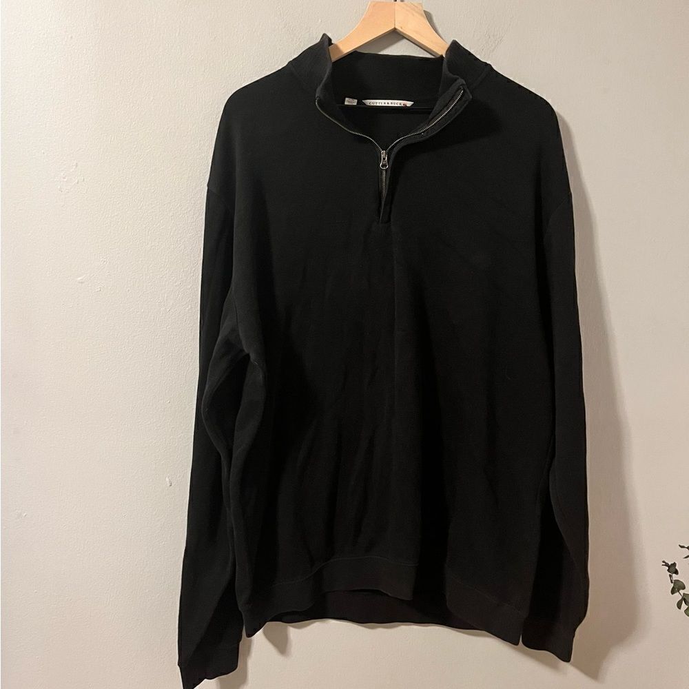 Cutter & Buck Black 1/4 Zip Long Sleeve Pullover Men’s Size XL